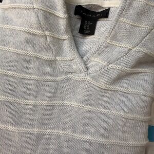 Tahari Women's XS Light Blue Hooded Sweater NWT Beachy Preppy Causual Mom